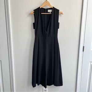 J.O.A. Los Angeles Deep V Sleeveless Cutout Culotte Jumpsuit Black Medium